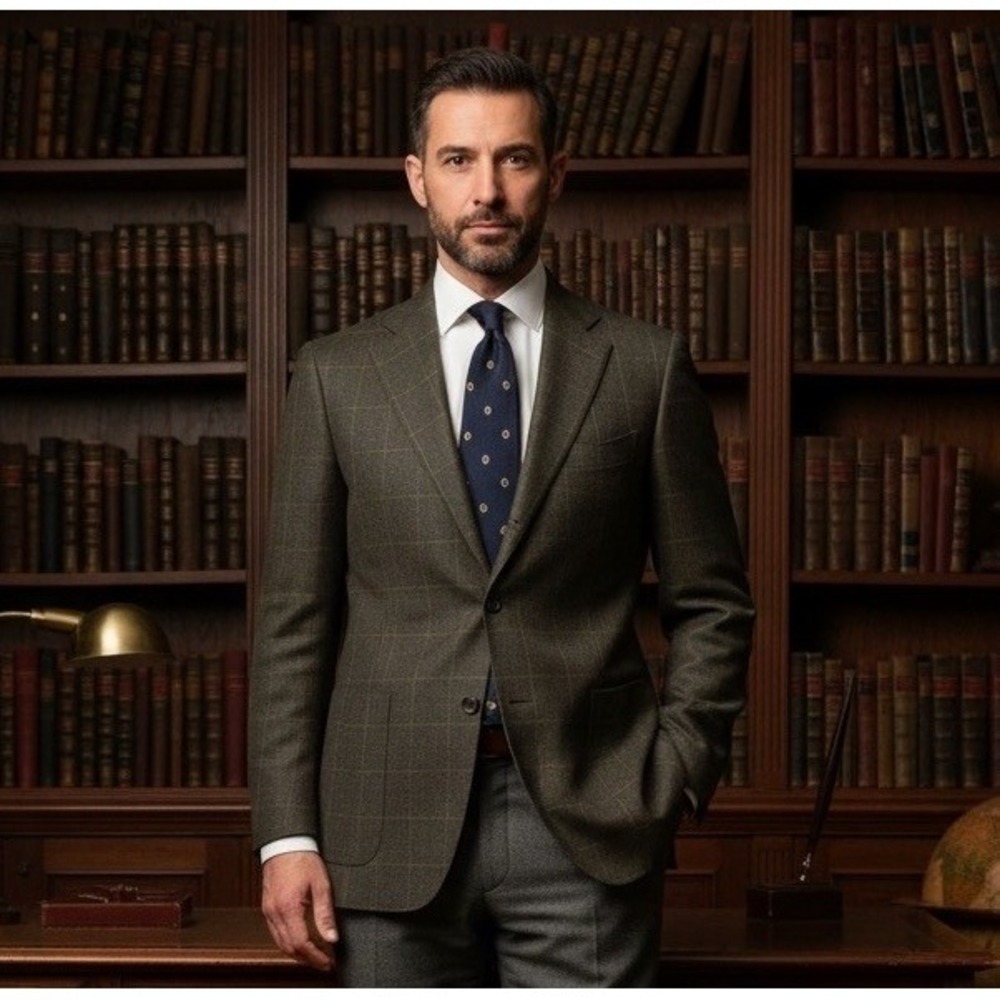 Gianluca Isaia Louis Boston 100% Cashmere Blazer Men 44T Windowpane Italy